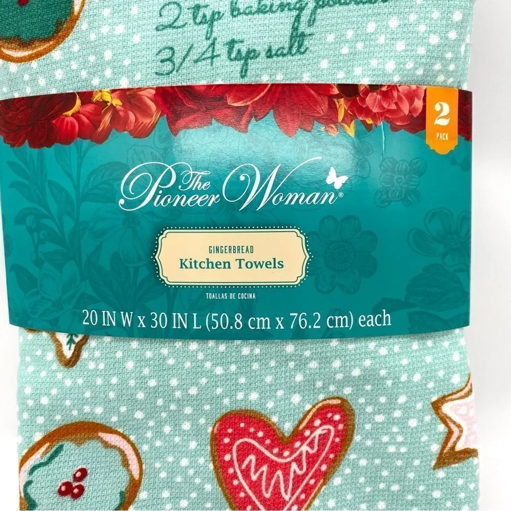 The Pioneer Woman Gingerbread Kitchen Towel Set New